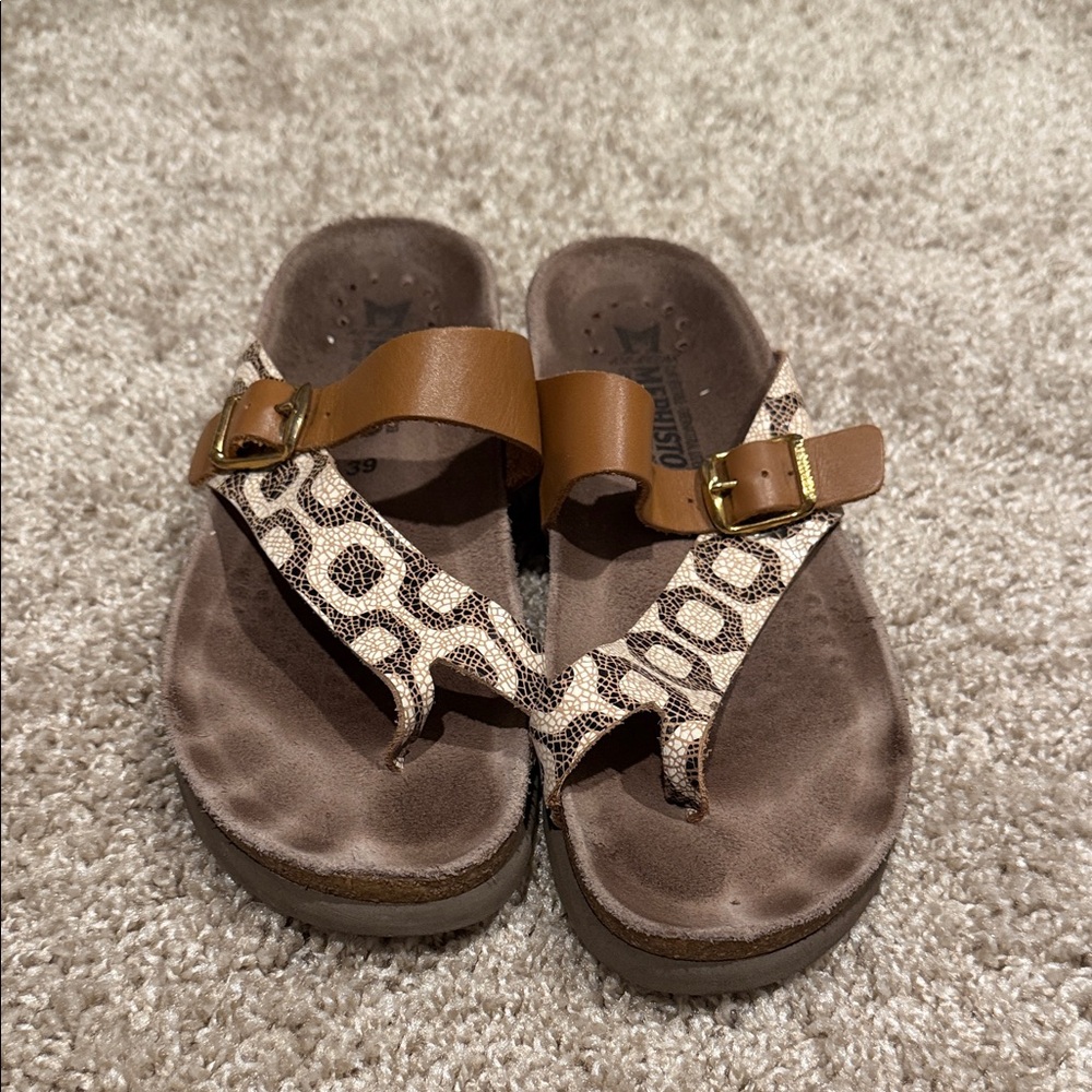 Mephisto Brown and Tan Sandals